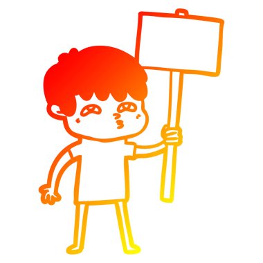 sıcak degrade çizgi çizim karikatür meraklı adam