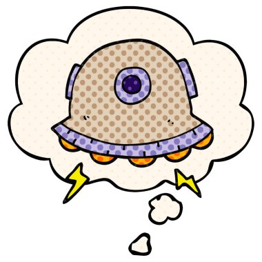 çizgi film Ufo ve çizgi roman tarzında düşünce balonu