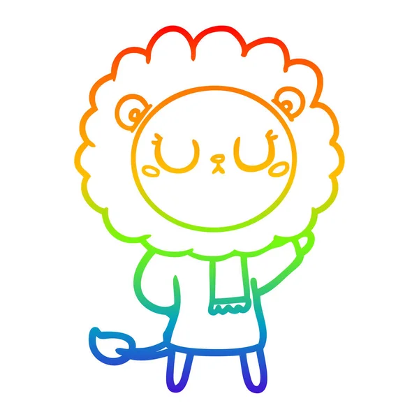 彩虹渐变线绘制卡通狮子 — 图库矢量图片