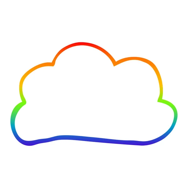 Regenboog gradiënt lijntekening cartoon weer wolk — Stockvector