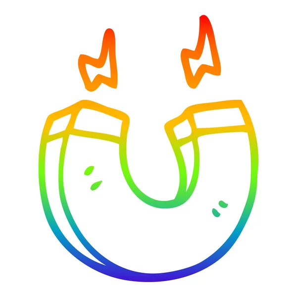 Linha gradiente arco-íris desenho ímã dos desenhos animados —  Vetores de Stock