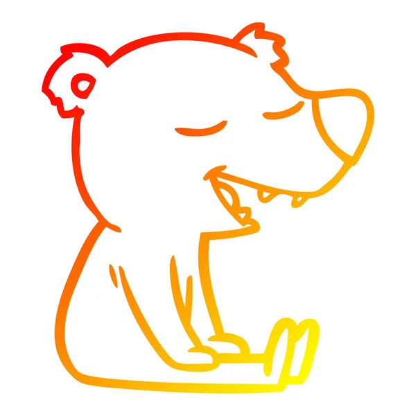 暖渐变线绘制卡通熊 — 图库矢量图片