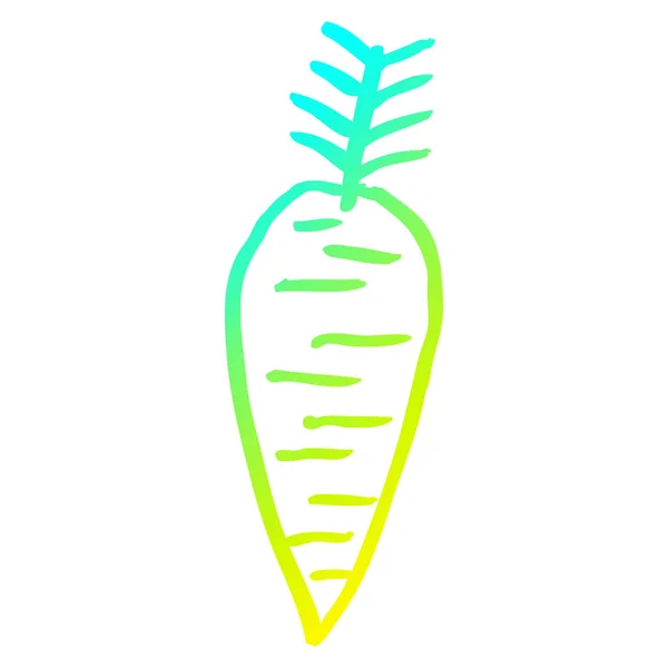Studená Přechodová čára kresba kreslená žlutá mrkev — Stockový vektor