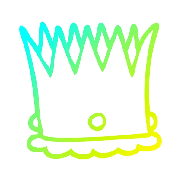 Gradient korona królewski kreskówka linia rysunek zimny — Wektor stockowy