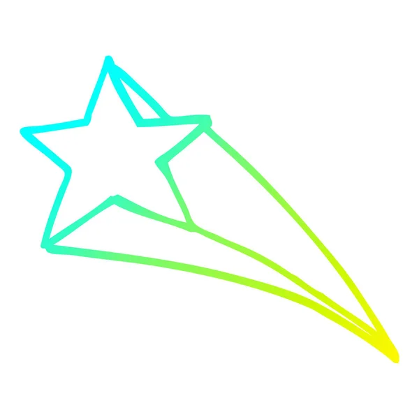 Κρύα γραμμή ντεγκραντέ σχέδιο καρτούν αστέρι σκοποβολή — Διανυσματικό Αρχείο
