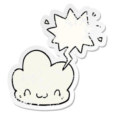 karikatür bulut ve konuşma balonu sıkıntılı etiket