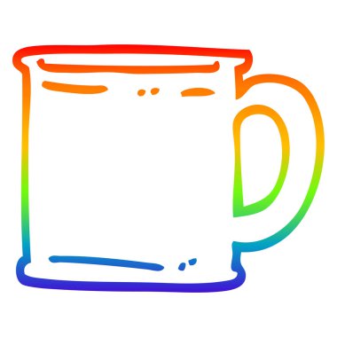 gökkuşağı gradyan çizgi çizim karikatür tankard