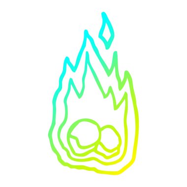 soğuk degrade çizgi çizim karikatür yanan kömürler