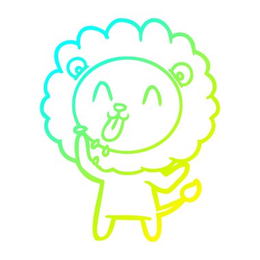 soğuk degrade çizgi çizim mutlu karikatür aslan