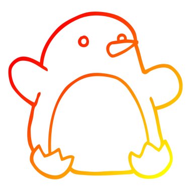 sıcak degrade çizgi çizim karikatür noel penguen