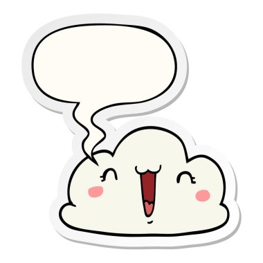 karikatür bulut ve konuşma balonu etiket