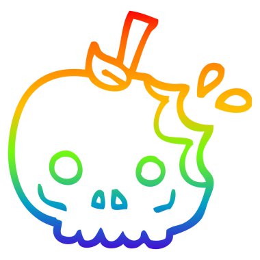 gökkuşağı gradyan çizgi çizim karikatür kırmızı zehir elma