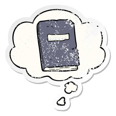 karikatür eski defter hırpalanmış ve sıkıntılı olarak kabarcık düşünce