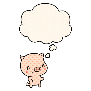 çizgi film domuz ve çizgi roman tarzında düşünce balonu
