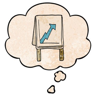 grunge t ok ve düşünce balonu ile karikatür iş grafiği