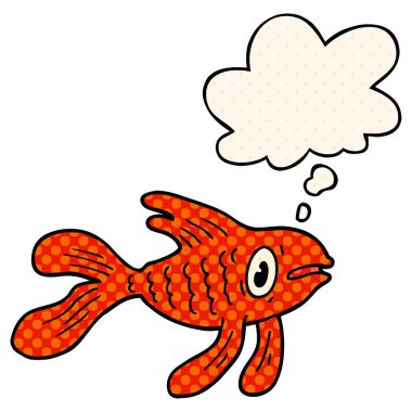 çizgi film balık ve çizgi roman tarzında düşünce balonu