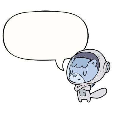 karikatür kedi astronot hayvanlar ve konuşma balonu