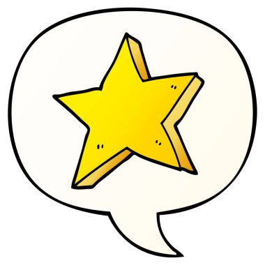 çizgi film yıldızı ve konuşma balonu pürüzsüz degrade tarzında