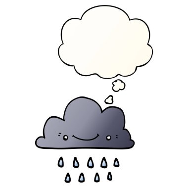 karikatür fırtına bulut ve pürüzsüz degrade tarzında düşünce balonu