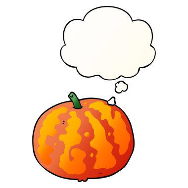 çizgi film kavun ve pürüzsüz degrade tarzında düşünce balonu