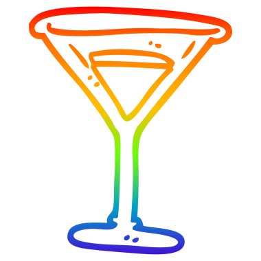 gökkuşağı gradyan çizgi çizim karikatür martini