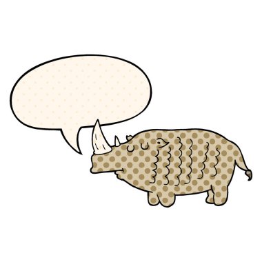 çizgi film gergedanve çizgi roman tarzında konuşma balonu