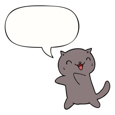 karikatür kedi ve konuşma balonu