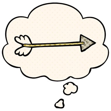 çizgi film ok ve çizgi roman tarzında düşünce balonu