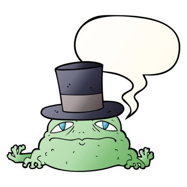 karikatür zengin kurbağa ve konuşma balonu pürüzsüz degrade tarzında