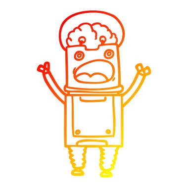 sıcak degrade çizgi çizim karikatür robot