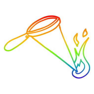 gökkuşağı gradyan çizgi çizim karikatür büyütcam cam