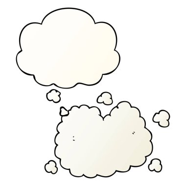 karikatür duman bulut ve pürüzsüz degrade tarzında düşünce balonu
