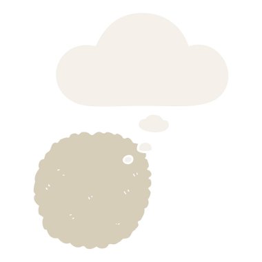 karikatür bisküvi ve retro tarzında düşünce balonu