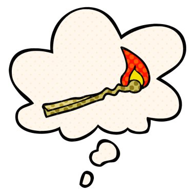 çizgi film yakma maç ve çizgi roman tarzında düşünce balonu