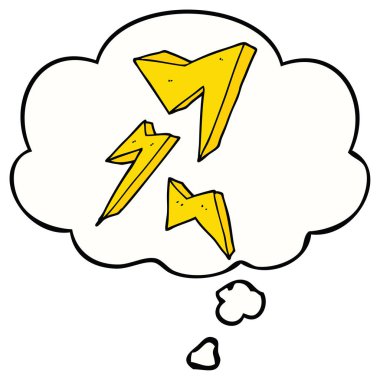 karikatür yıldırım ve düşünce balonu