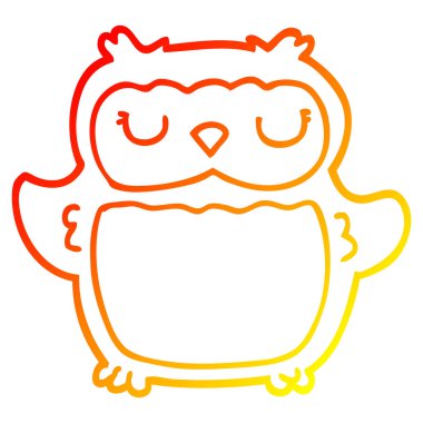 sıcak degrade çizgi çizim karikatür baykuş