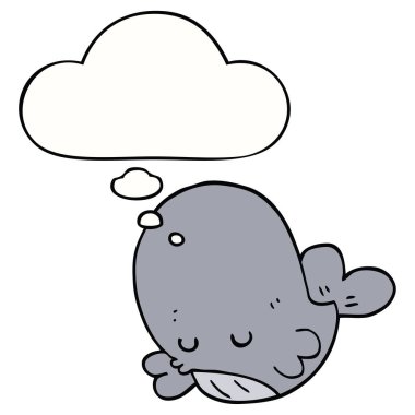 karikatür balina ve düşünce kabarcık