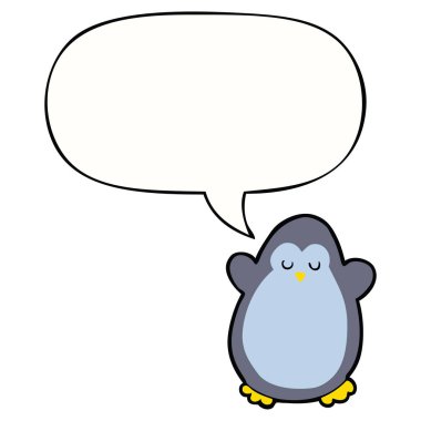 çizgi film penguen ve konuşma balonu