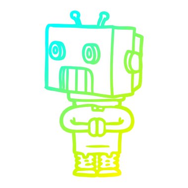 soğuk degrade çizgi çizim karikatür robot