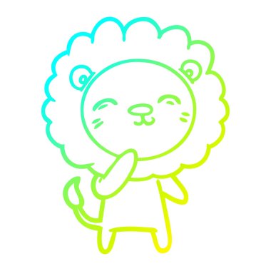 soğuk degrade çizgi çizim karikatür aslan