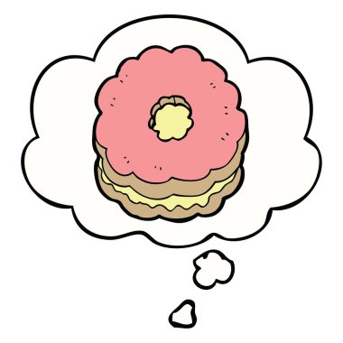 karikatür bisküvi ve düşünce kabarcık