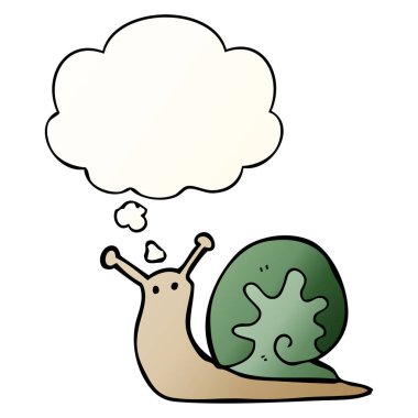 çizgi film salyangoz ve pürüzsüz degrade tarzında düşünce balonu