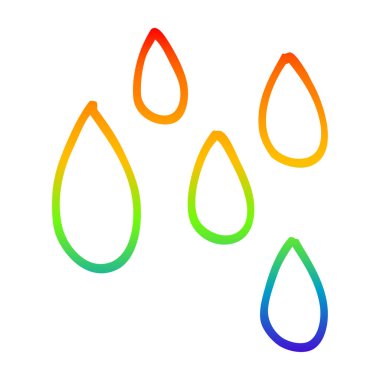 gökkuşağı degrade çizgi çizim karikatür yağmur damla