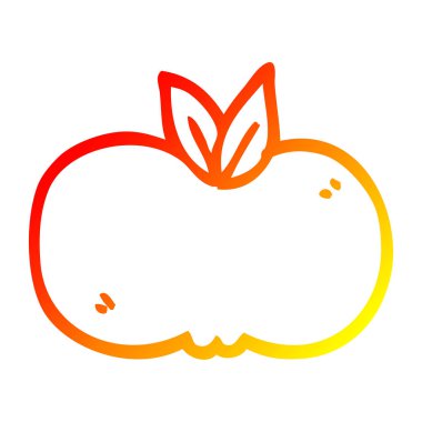 sıcak degrade çizgi çizim karikatür elma