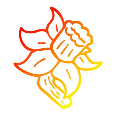 sıcak degrade çizgi çizim karikatür nergis