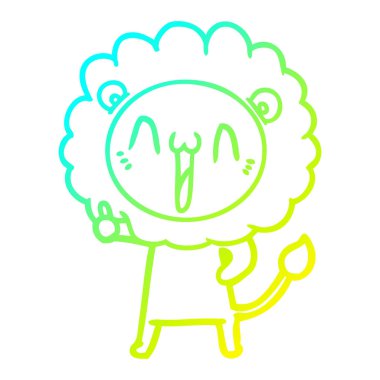 soğuk degrade çizgi çizim mutlu karikatür aslan