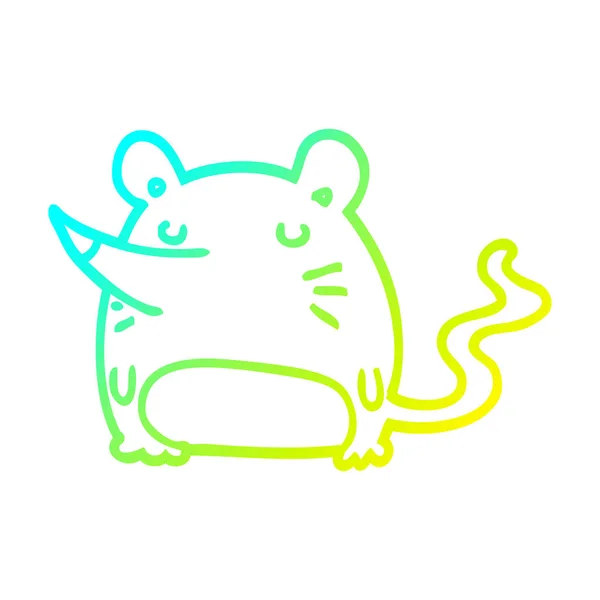 Koude gradiënt lijntekening cartoon muis — Stockvector