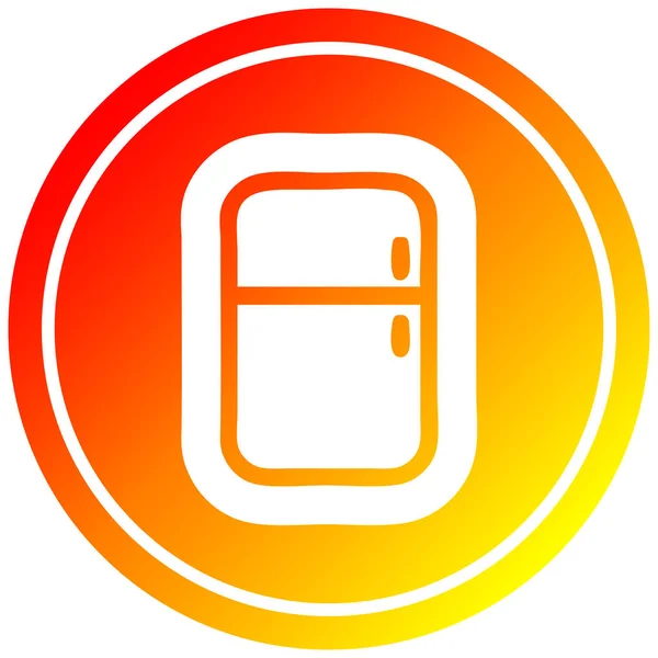 Keuken koelkast circulaire in warm gradiënt spectrum — Stockvector