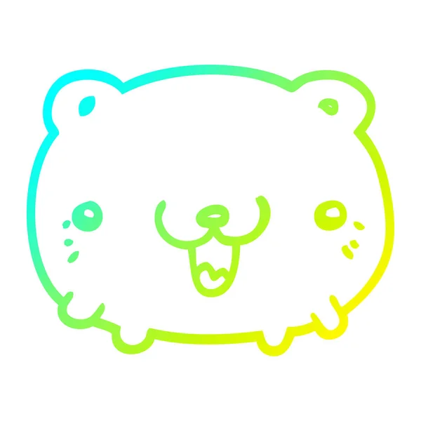 Linea gradiente freddo disegno divertente cartone animato orso — Vettoriale Stock