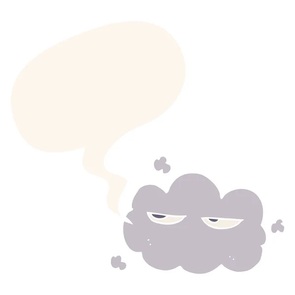 Retro tarzında sevimli karikatür bulut ve konuşma balonu — Stok Vektör